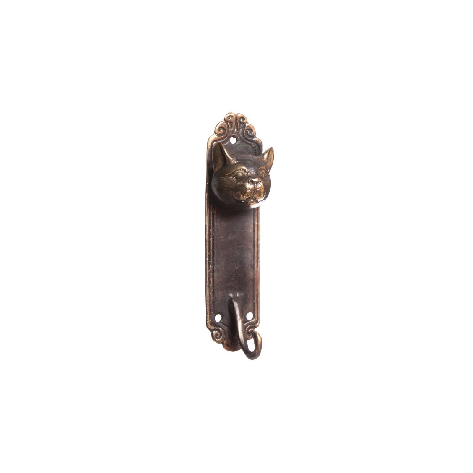 Patere Porte Manteau Mural Bronze Chat