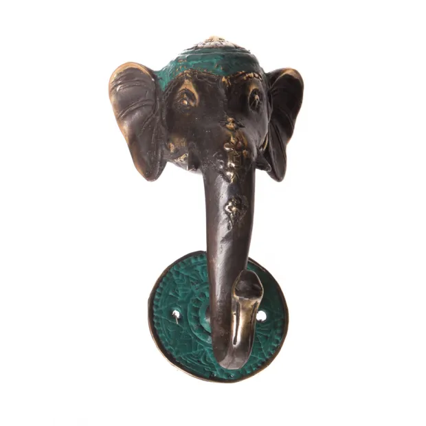 Patère, porte-manteau mural, bronze,  Eléphant