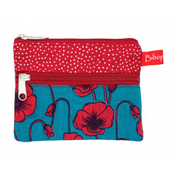 Petit porte-monnaie deux compartiments Coquelicots - Bibop et Lula