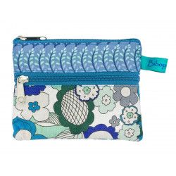 Petit porte-monnaie deux compartiments Rétro Blue - Bibop et Lula