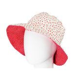 coupon tissu coton blanc parsemé de petites fleurs rouges - Bibop et Lula