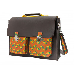 Cartable sacoche adulte Flores Abricot - Bibop et Lula