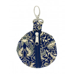 Porte-clé porte-monnaie rond Nao blue - Bibop et Lula