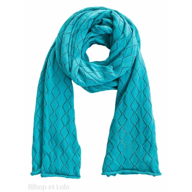 Etole en coton ajourée Turquoise
