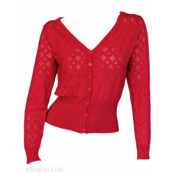 Gilet col V Rouge - Bibop et Lula