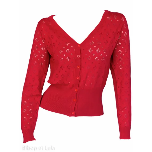Gilet col V Rouge