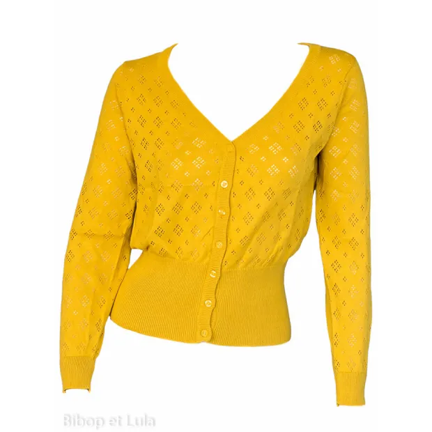Gilet col V Jaune