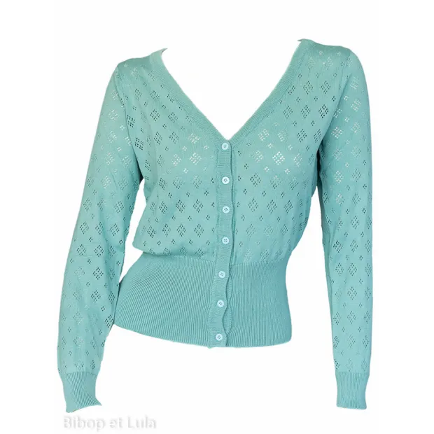 Gilet col V Bleu glacier