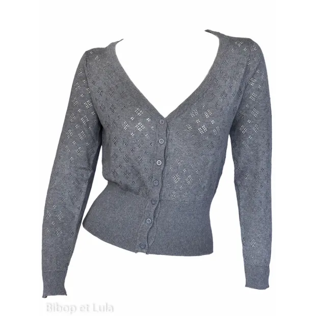 Gilet col V Gris Chiné