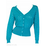 Gilet col V Bleu Turquoise - Bibop et Lula