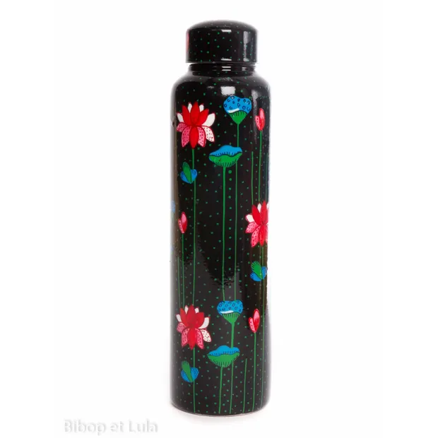 Bouteille gourde inox peinte à la main Khilana