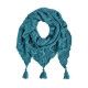 Châle écharpe triangle laine bleu pétrole - Bibop et Lula