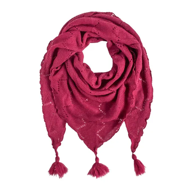 Echarpe triangle laine Rose magenta
