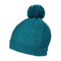 Bonnet laine pompon vert canard - Bibop et Lula