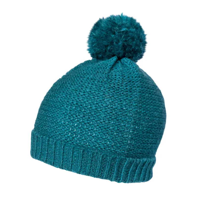 Bonnet laine pompon vert canard