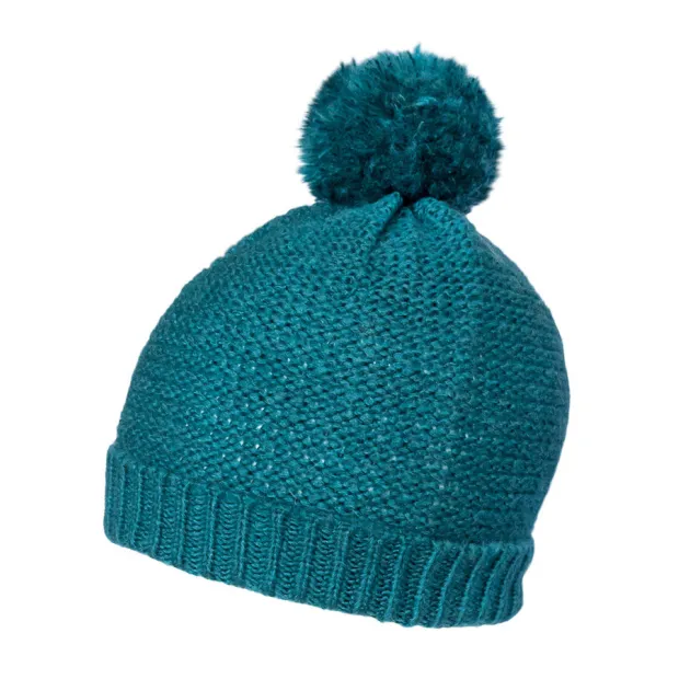 Bonnet laine pompon vert canard