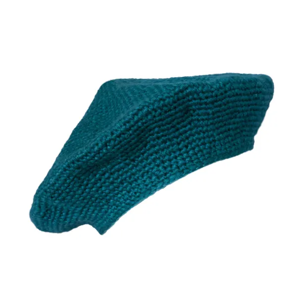 Béret laine bleu pétrole