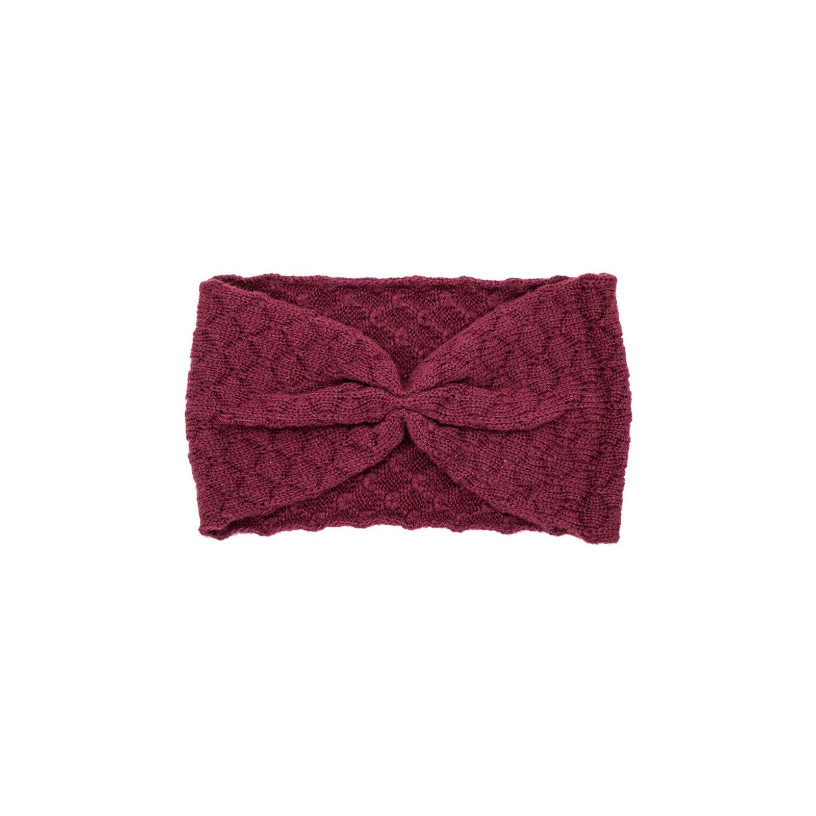 Bandeau headband rétro laine rose framboise