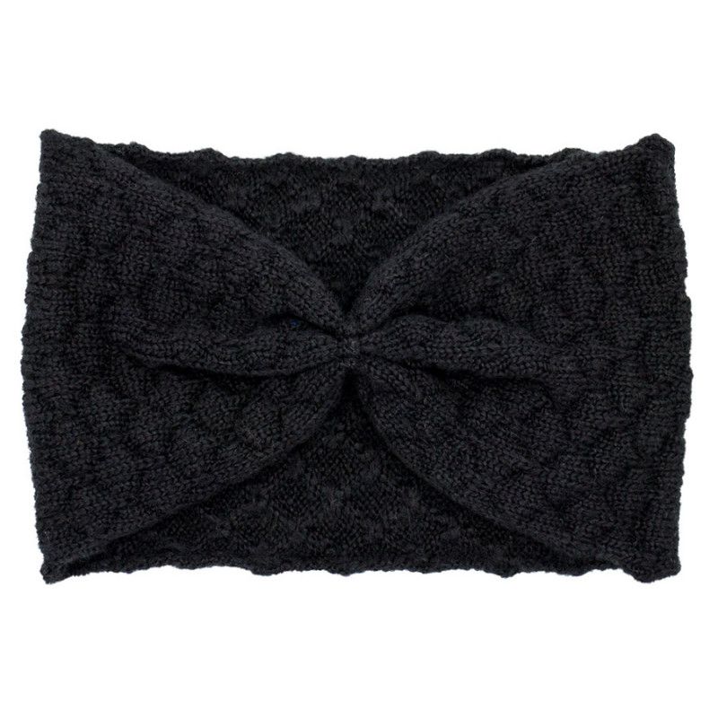 Bandeau headband rétro laine noir