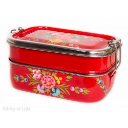 Boite bento / lunch box inox peinte à la main Korba - Bibop et Lula
