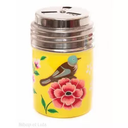 Saupoudreuse inox peinte à la main Pondichery jaune - Bibop et Lula