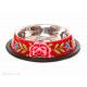 Gamelle pour chat inox peint à la main Edira rouge - Bibop et Lula