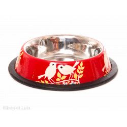 Gamelle pour chat inox peint à la main Birdy - Bibop et Lula