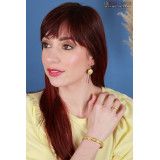 Manchette, bracelet, résine, motif Rosace noir - Bibop et Lula