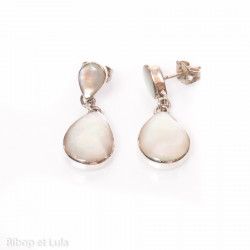 Boucles d'oreilles petites gouttes Nacre - Bibop et Lula