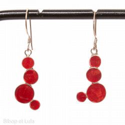 Boucles d'oreilles Constellation corail rouge - Bibop et Lula