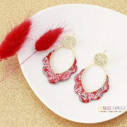 Clous d'oreilles JOSEPHINE "Fleurs Bordeaux" - Bibop et Lula