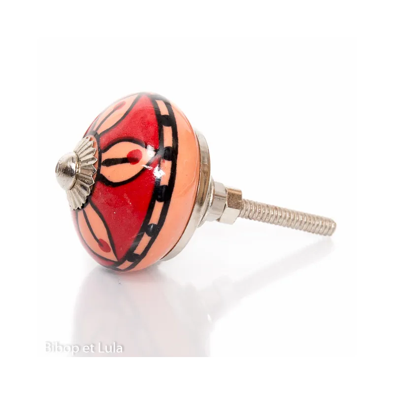 Bouton de meuble céramique Grenat
