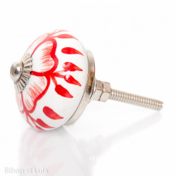 Bouton de meuble céramique Cosmos rouge - Bibop et Lula