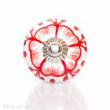 Bouton de meuble céramique Cosmos rouge - Bibop et Lula