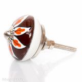 Bouton de meuble céramique Etoile orange - Bibop et Lula