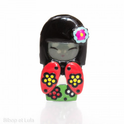 Broche Kokeshi - Bibop et Lula
