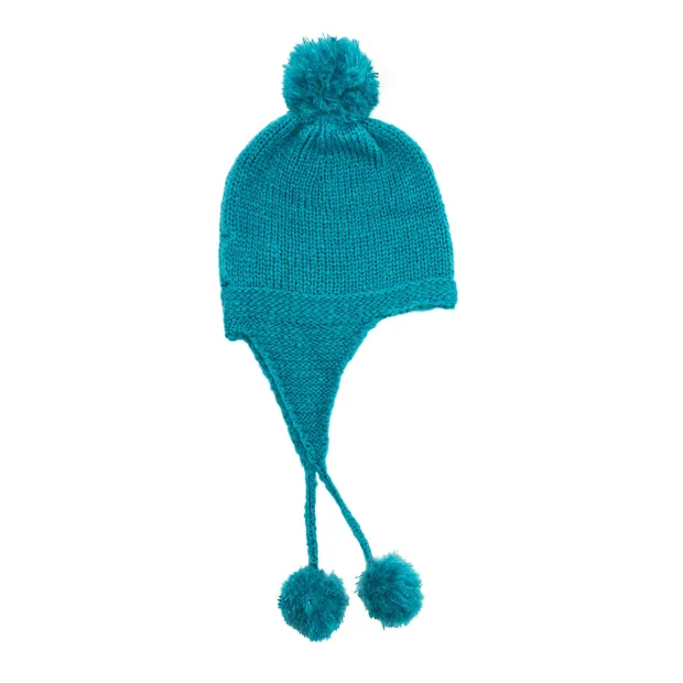 Bonnet péruvien enfant bébé Bleu pétrole