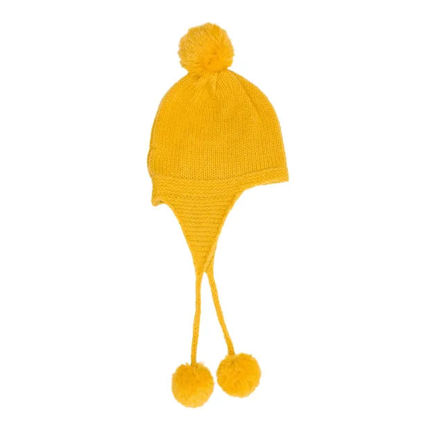 Bonnet péruvien enfant bébé Jaune soleil