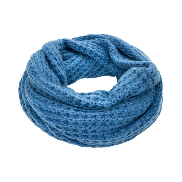 Grand snood laine Bleu glacier