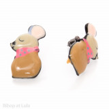 Boucles d'oreilles clous Souris - Bibop et Lula