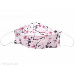 Masque tissu petites fleurs sur fond blanc - Bibop et Lula