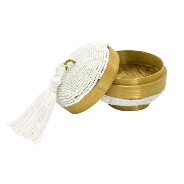 Petite boite à offrande perles et pompon