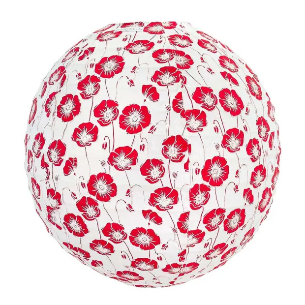 Lampion tissu boule japonaise rond Poppy