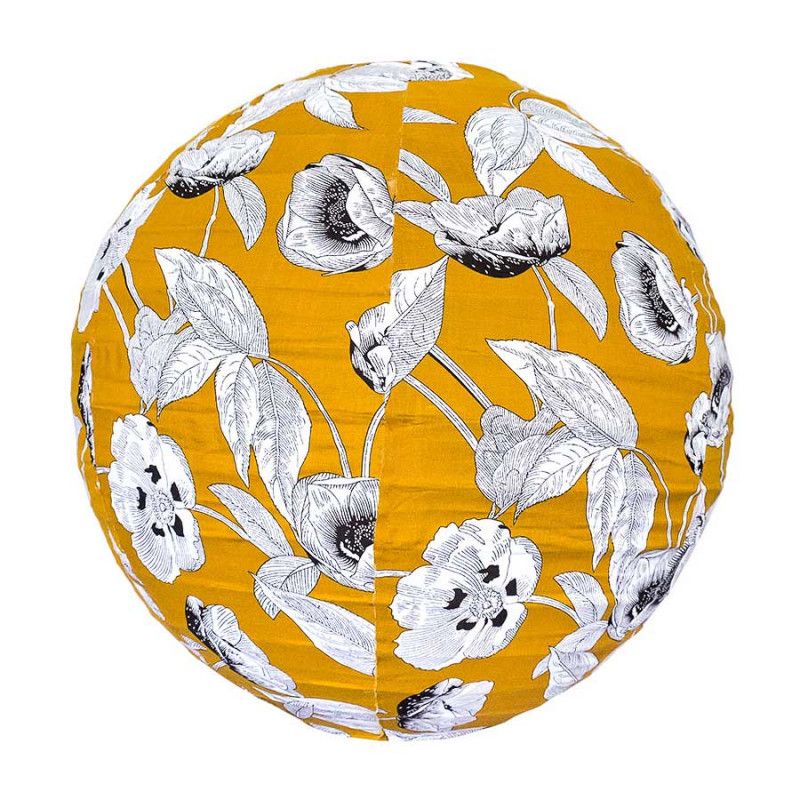Lampion tissu boule japonaise rond Coco Yellow