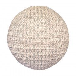 Lampion tissu boule japonaise rond Kipas Argent - Bibop et Lula