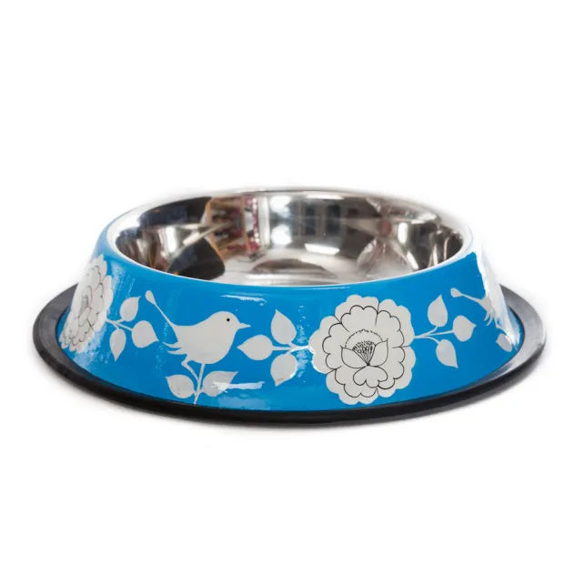 Gamelle pour chien inox peint à la main Gaya ciel