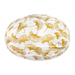 Lampion tissu boule japonaise ovale Gingko Or - Bibop et Lula