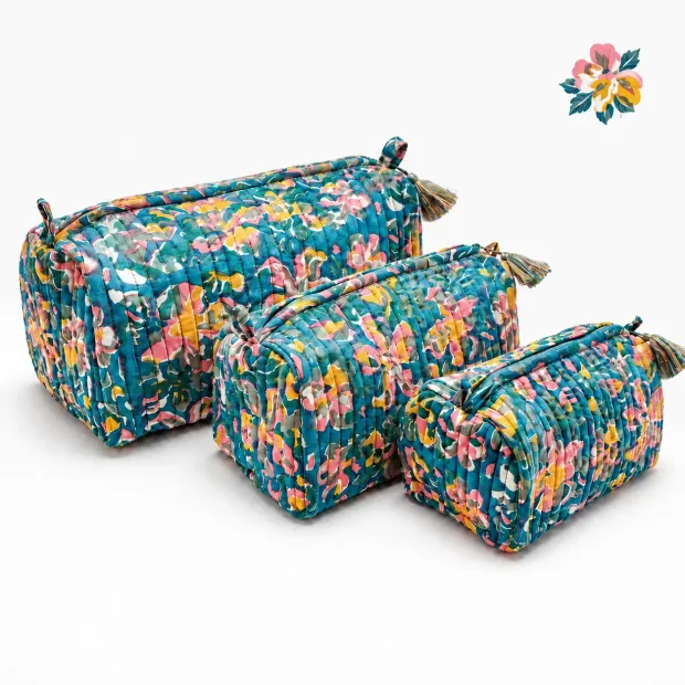Trousses et pochettes coton matelassées