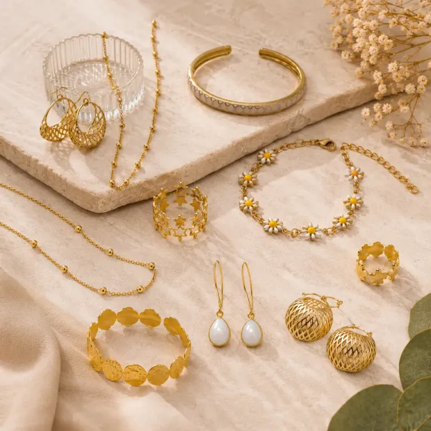 Bijoux dorés femme