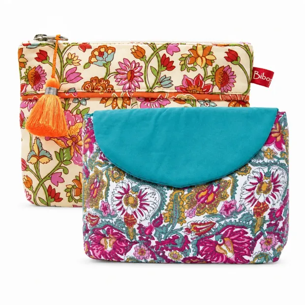 Trousses et pochettes maquillage colorées”